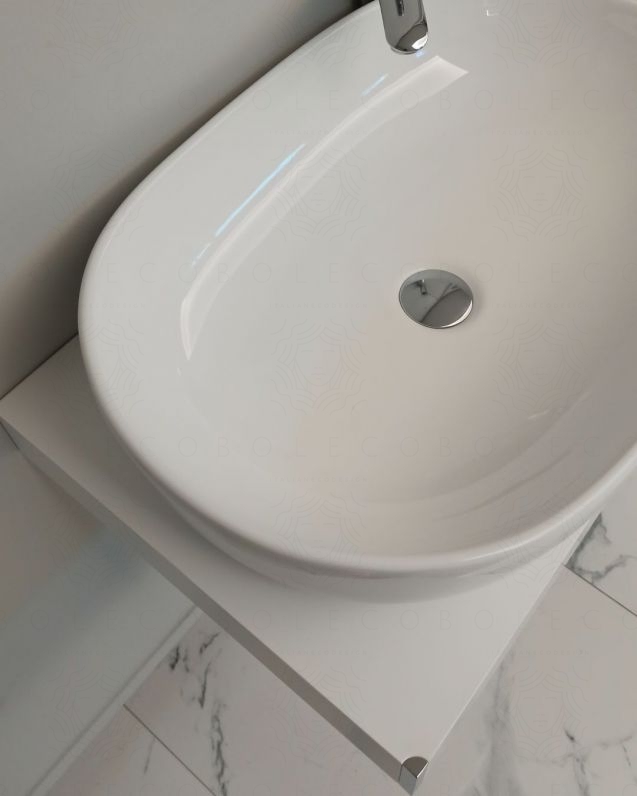 Mensolone bagno cm.60 completo di staffe regolabili e lavabo in Mensolone bagno cm.60 completo di staffe regolabili e lavabo in