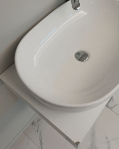 Mensolone bagno cm.60 completo di staffe regolabili e lavabo in
