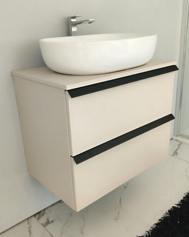 Mobile bagno sospeso 70 cm Laguna con 2 cassetti e top