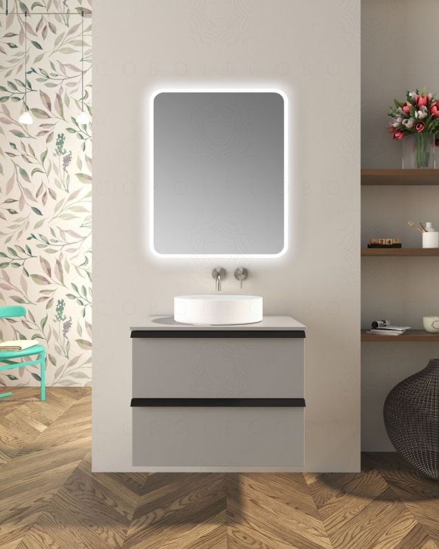 Mobile bagno sospeso 70 cm Laguna 2 cassetti e top