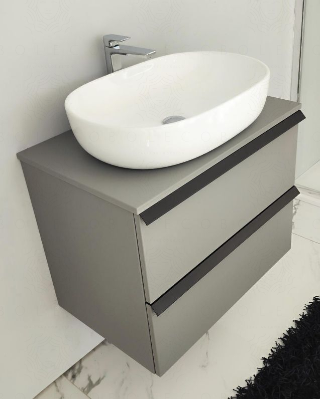 Mobile bagno sospeso 70 cm Laguna con 2 cassetti e top