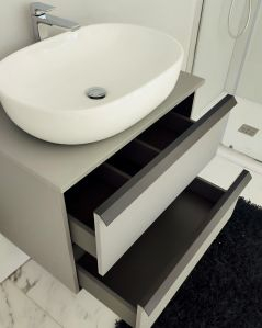 Mobile bagno sospeso 70 cm Laguna con 2 cassetti e top