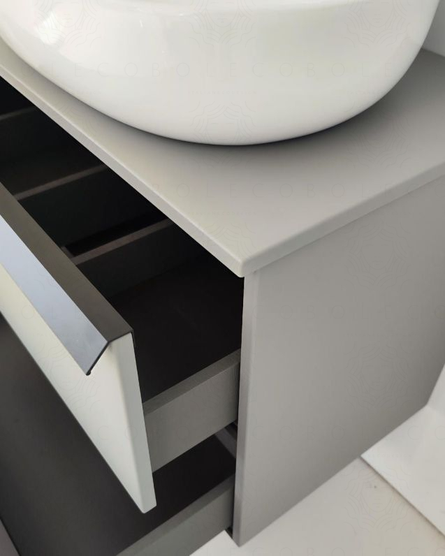 Mobile bagno sospeso 70 cm Laguna con 2 cassetti e top