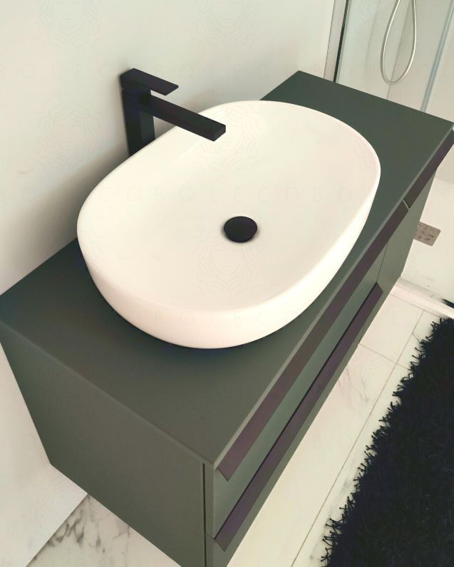 Mobile bagno sospeso Laguna cm 106 e top in mdf