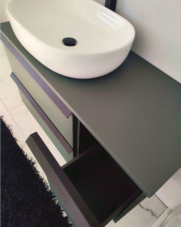 Mobile bagno sospeso Laguna cm 106 e top in mdf