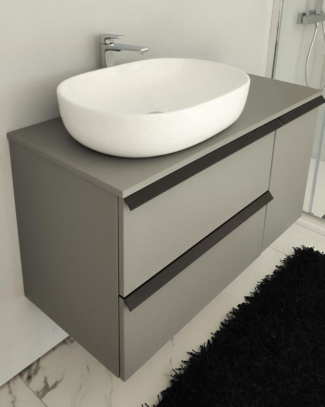 Mobile bagno sospeso Laguna cm 106 e top in mdf Mobile bagno sospeso Laguna cm 106 e top in mdf