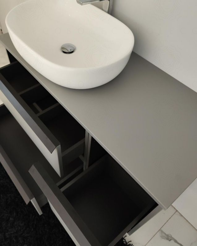Mobile bagno sospeso Laguna cm 106 e top in mdf Mobile bagno sospeso Laguna cm 106 e top in mdf