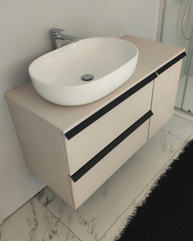 Mobile bagno sospeso Laguna cm 106 e top in mdf Mobile bagno sospeso Laguna cm 106 e top in mdf