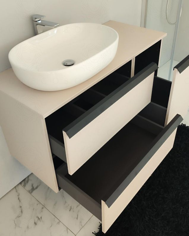 Mobile bagno sospeso Laguna cm 106 e top in mdf Mobile bagno sospeso Laguna cm 106 e top in mdf