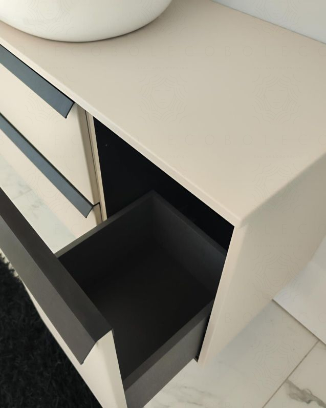 Mobile bagno sospeso Laguna cm 106 e top in mdf Mobile bagno sospeso Laguna cm 106 e top in mdf