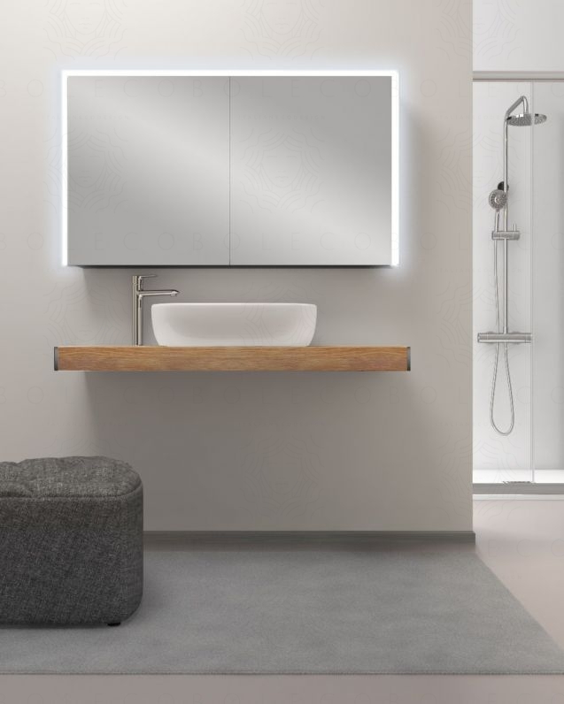 Mensolone bagno cm.120 completo di staffe regolabili e lavabo Mensolone bagno cm.120 completo di staffe regolabili e lavabo