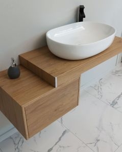 Mensolone bagno da cm.100 a cm.140, completo di staffe