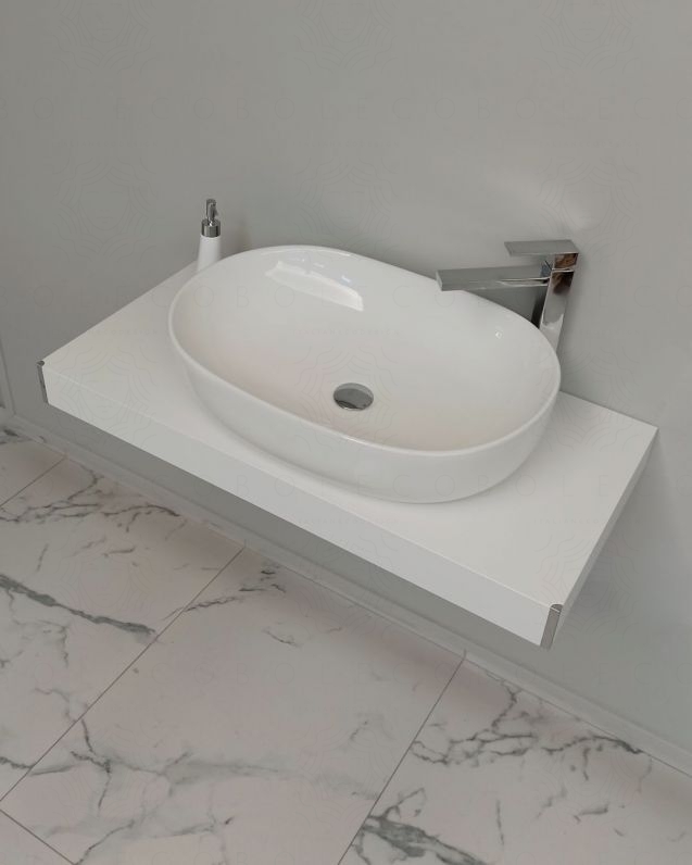 Mensolone bagno cm.90 completo di staffe regolabili e lavabo in Mensolone bagno cm.90 completo di staffe regolabili e lavabo in