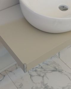Mensolone bagno 90 cm crema completo di staffe regolabili e lavabo in ceramica