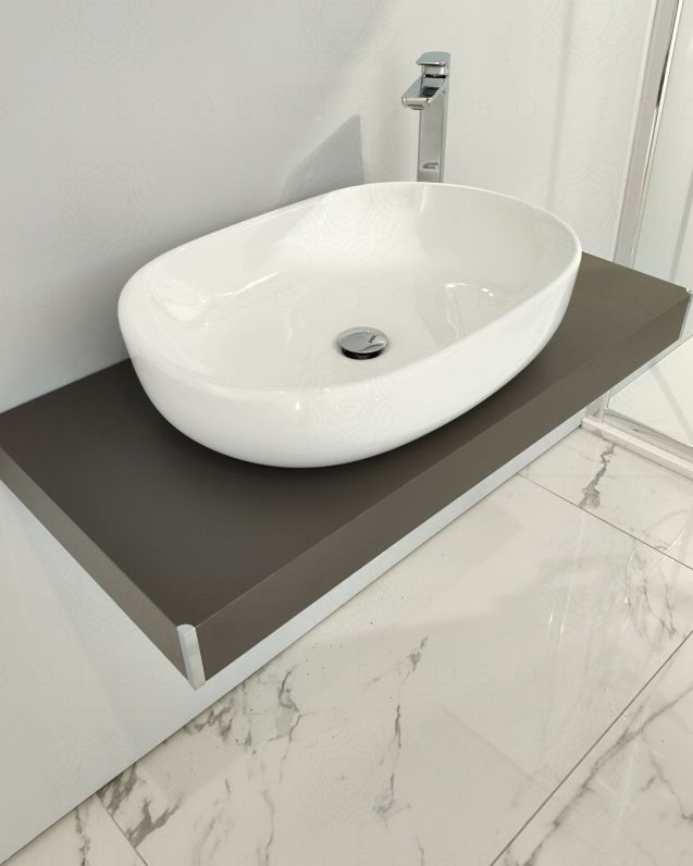 Mensolone bagno 90 cmgrigio vulcanocompleto di staffe regolabili e lavabo in ceramica Mensolone bagno 90 cmgrigio vulcanocompleto di staffe regolabili e lavabo in ceramica