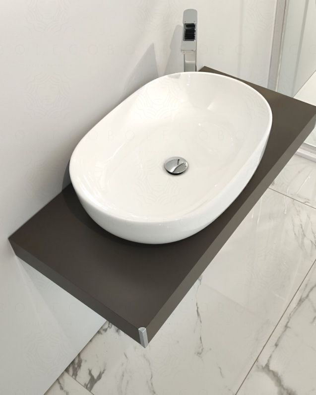 Mensolone bagno 90 cmgrigio vulcanocompleto di staffe regolabili e lavabo in ceramica Mensolone bagno 90 cmgrigio vulcanocompleto di staffe regolabili e lavabo in ceramica