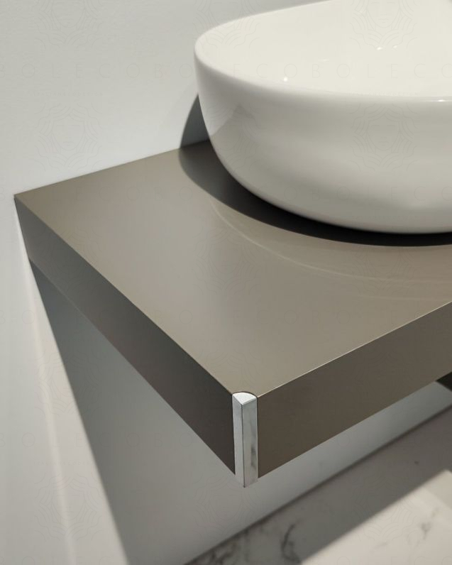 Mensolone bagno 90 cmgrigio vulcanocompleto di staffe regolabili e lavabo in ceramica Mensolone bagno 90 cmgrigio vulcanocompleto di staffe regolabili e lavabo in ceramica