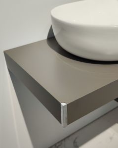 Mensolone bagno 90 cmgrigio vulcanocompleto di staffe regolabili e lavabo in ceramica