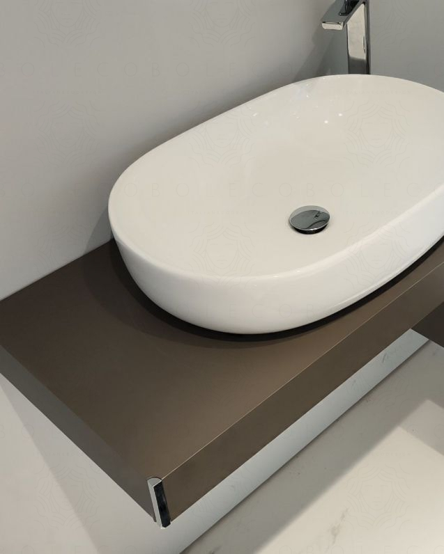 Mensolone bagno 90 cmgrigio vulcanocompleto di staffe regolabili e lavabo in ceramica Mensolone bagno 90 cmgrigio vulcanocompleto di staffe regolabili e lavabo in ceramica