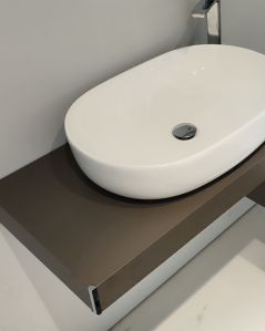 Mensolone bagno 90 cmgrigio vulcanocompleto di staffe regolabili e lavabo in ceramica