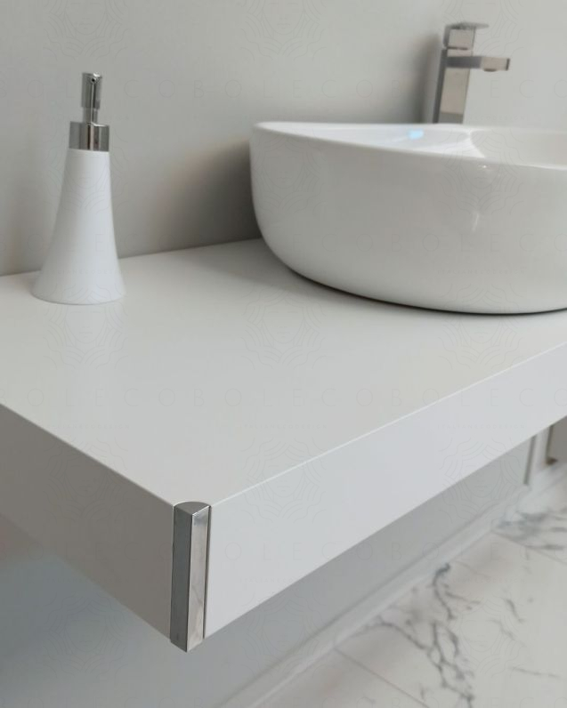 Mensolone bagno 120 cm bianco opaco completo di staffe regolabili e lavabo in ceramica Mensolone bagno 120 cm bianco opaco completo di staffe regolabili e lavabo in ceramica