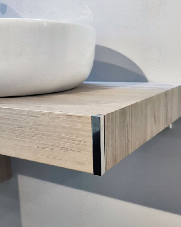 Mensolone bagno 60 cm rovere grigio con staffe regolabili