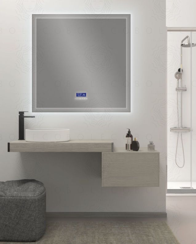 Mensolone bagno 90 cm rovere grigio con staffe regolabili
