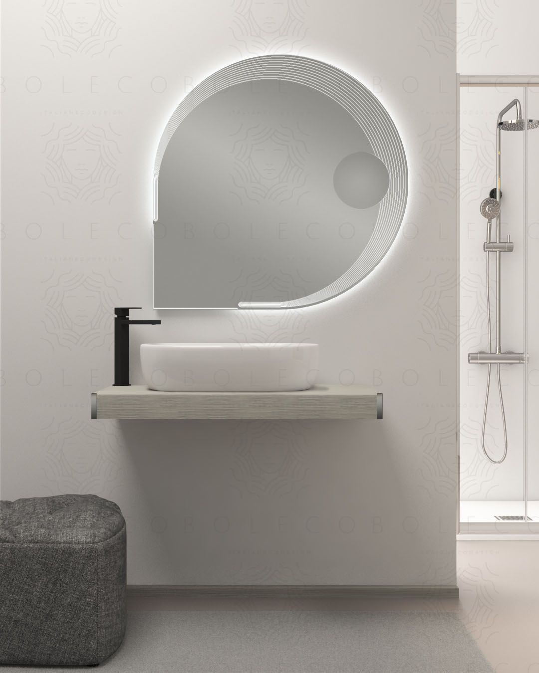Mensolone bagno 90 cm rovere grigio completo di staffe regolabili e lavabo in ceramica Mensolone bagno 90 cm rovere grigio completo di staffe regolabili e lavabo in ceramica