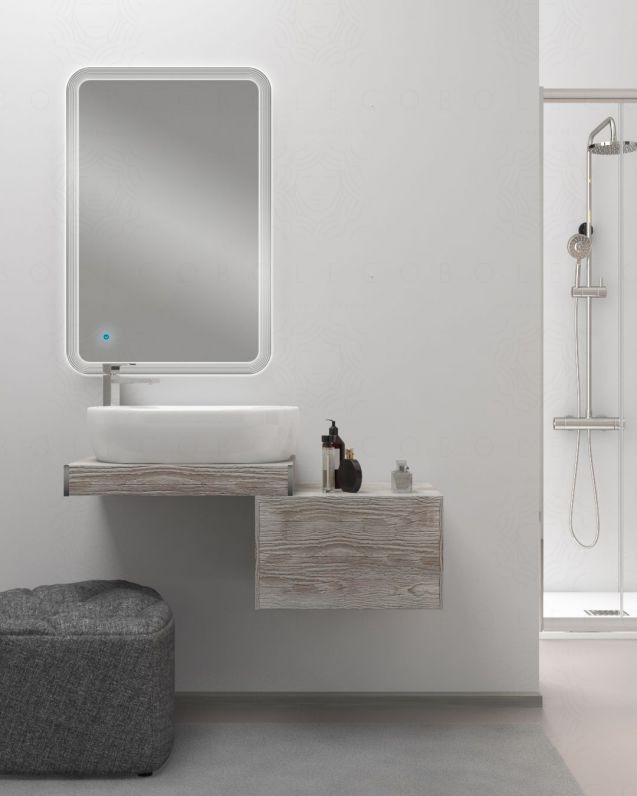 Mensolone bagno da cm.85 a cm.110, completo di staffe
