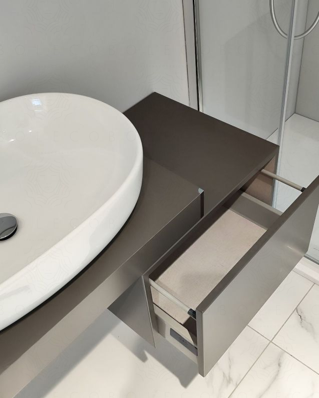 Mensolone bagno da 85 a 110 cm con staffe regolabili, lavabo in