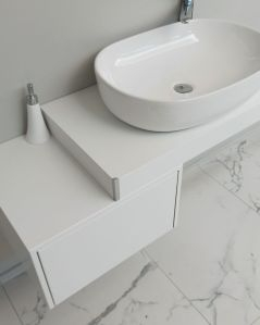 Mensolone bagno da 100 a 140 bianco opaco cm con staffe