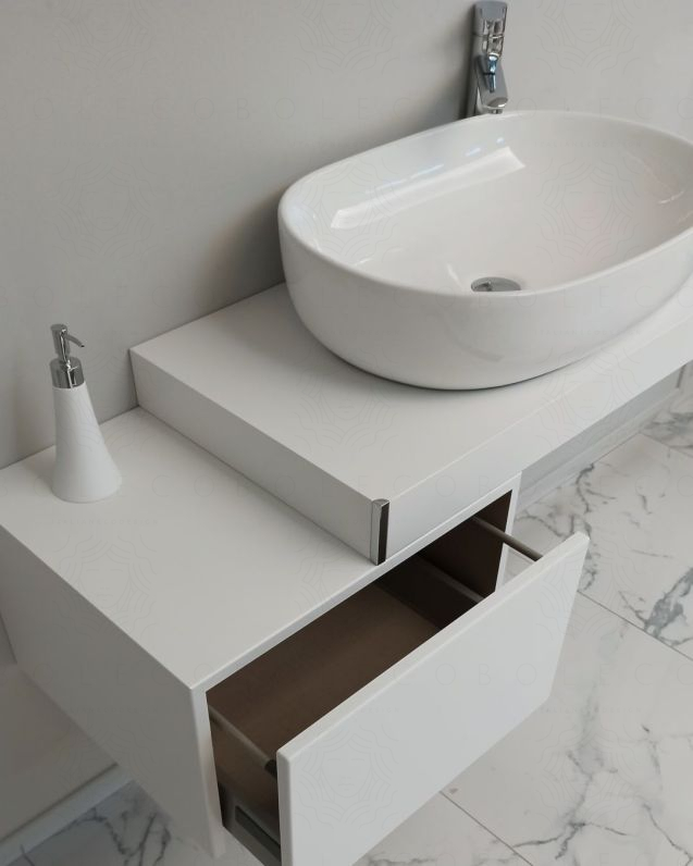 Mensolone bagno da 100 a 140 bianco opaco cm con staffe Mensolone bagno da 100 a 140 bianco opaco cm con staffe