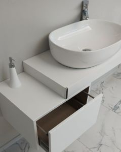 Mensolone bagno da 100 a 140 bianco opaco cm con staffe