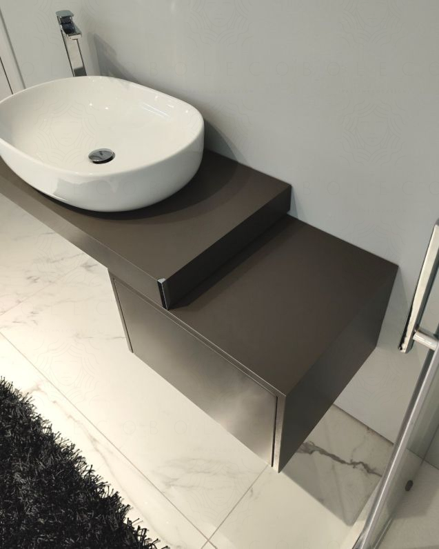 Mensolone bagno da 100 a 140 cm con staffe regolabili, lavabo Mensolone bagno da 100 a 140 cm con staffe regolabili, lavabo