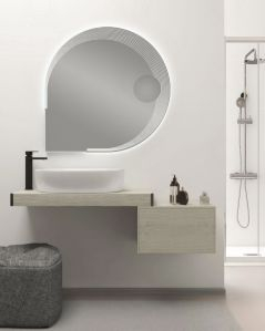 Mensolone bagno da 100 a 140 cm rovere grigio con staffe