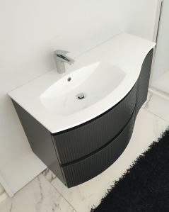 Mobile bagno sospeso 105 cm Greta lavagna con lavabo in resina