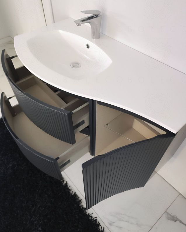 Mobile bagno sospeso 105 cm Greta lavagna con lavabo in resina Mobile bagno sospeso 105 cm Greta lavagna con lavabo in resina
