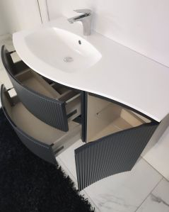 Mobile bagno sospeso 105 cm Greta lavagna con lavabo in resina