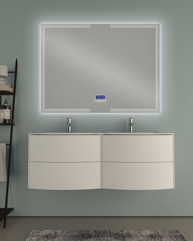Mobile bagno sospeso Olimpia bianco opaco cm 120 con specchio