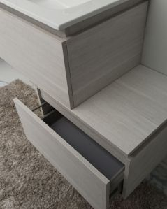 Mobile bagno sospeso Giava con cassettiera, 90 cm e specchio