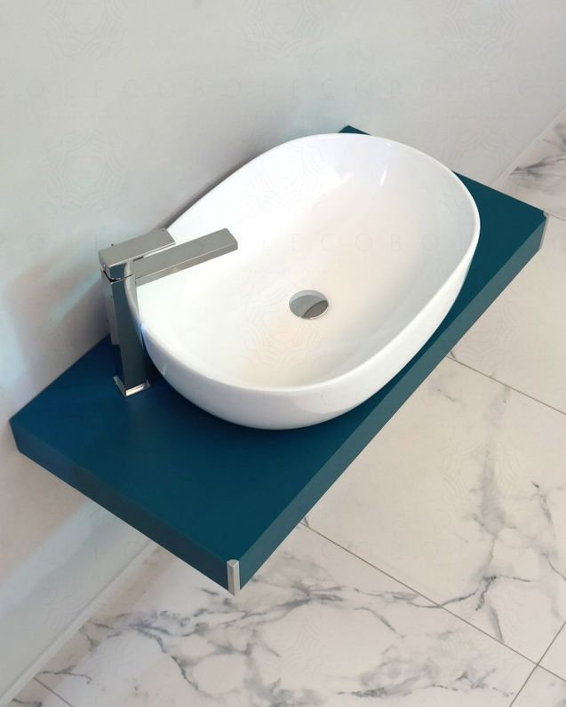 Mensolone bagno 90 cm blu avio completo di staffe regolabili e Mensolone bagno 90 cm blu avio completo di staffe regolabili e