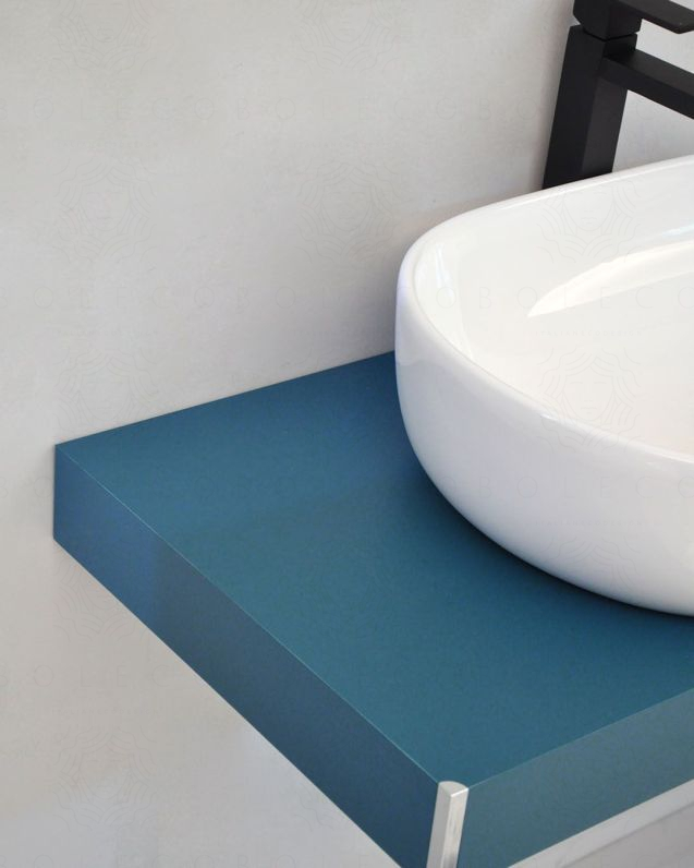 Mensolone bagno 90 cm blu avio completo di staffe regolabili e Mensolone bagno 90 cm blu avio completo di staffe regolabili e