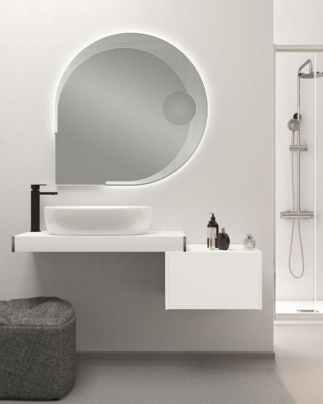 Mensolone bagno da 100 a 140 bianco opaco cm con staffe Mensolone bagno da 100 a 140 bianco opaco cm con staffe