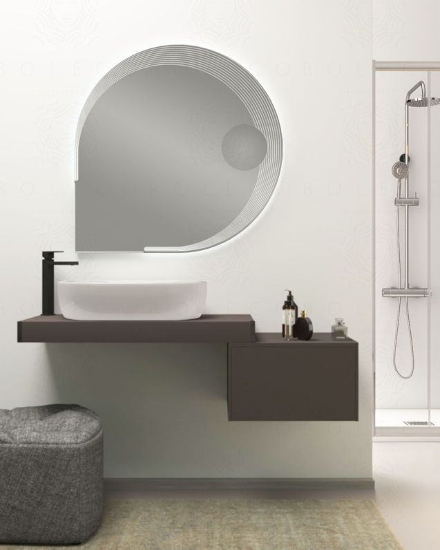 Mensolone bagno da 100 a 140 cm grigio vulcano con staffe Mensolone bagno da 100 a 140 cm grigio vulcano con staffe