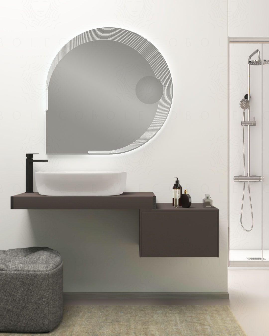 Mensolone bagno da 100 a 140 cm grigio vulcano con staffe Mensolone bagno da 100 a 140 cm grigio vulcano con staffe