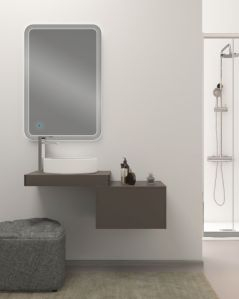 Mensolone bagno 60 cm grigio vulcano con staffe regolabili