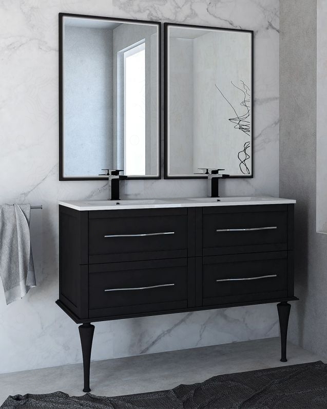 Mobile bagno sospeso Alba con lavabo in ceramica, cm.120