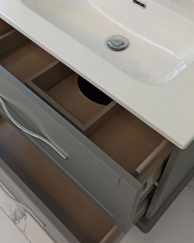 Mobile bagno sospeso Alba con 4 cassetti e doppio lavabo - 120