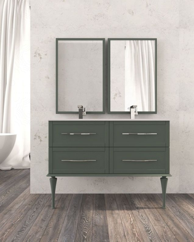 Mobile bagno sospeso Alba con 4 cassetti e doppio lavabo - 120