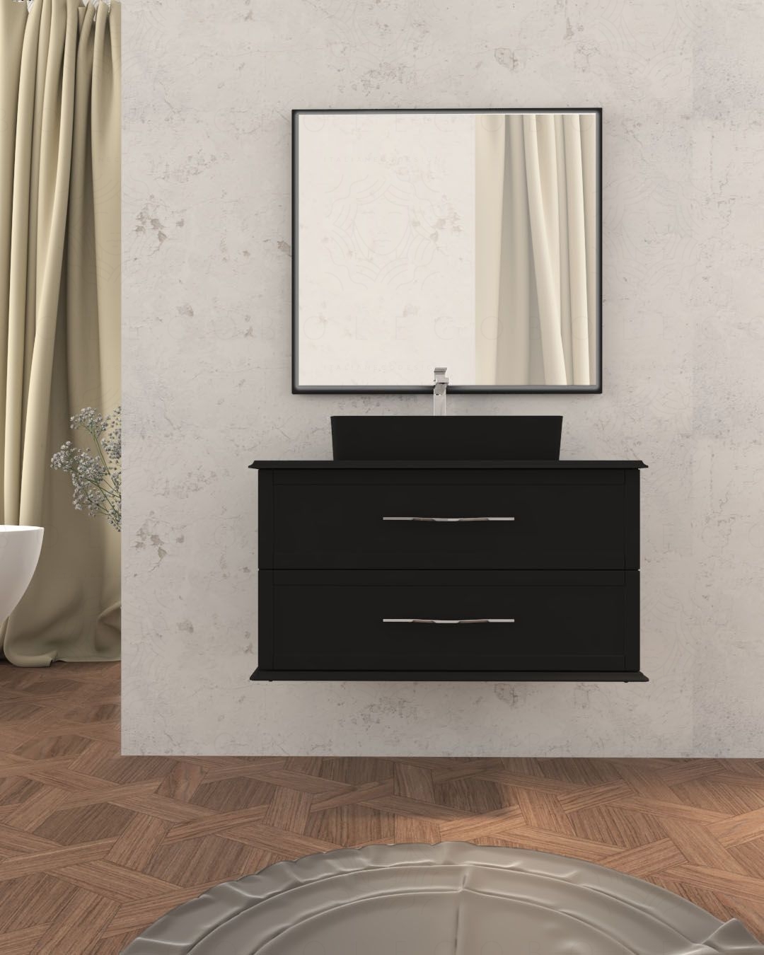 Mobile bagno sospeso 100 cm con cassetti e top - Alba Mobile bagno sospeso 100 cm con cassetti e top - Alba